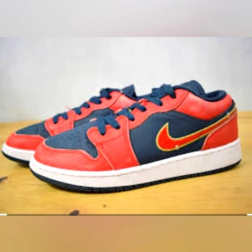 Nike Air Jordan Low Top Sneakers - Navy Blue & Red